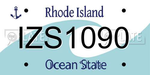IZS1090 Rhode Island License Plate