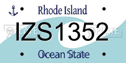 IZS1352 Rhode Island License Plate