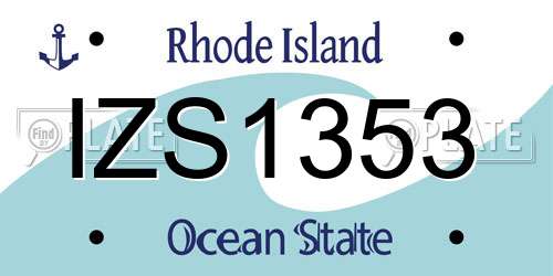 IZS1353 Rhode Island License Plate