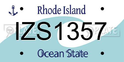 IZS1357 Rhode Island License Plate