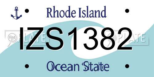 IZS1382 Rhode Island License Plate