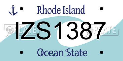 IZS1387 Rhode Island License Plate