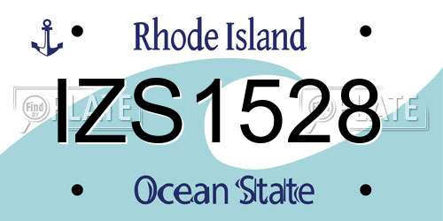 IZS1528 Rhode Island License Plate