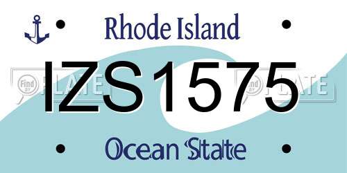 IZS1575 Rhode Island License Plate