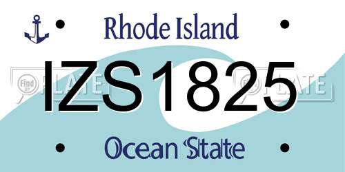 IZS1825 Rhode Island License Plate