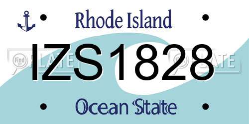 IZS1828 Rhode Island License Plate