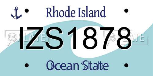 IZS1878 Rhode Island License Plate