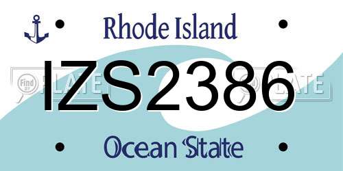 IZS2386 Rhode Island License Plate