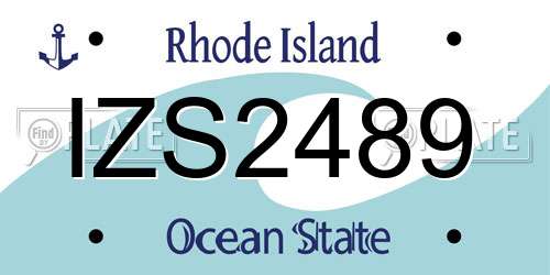 IZS2489 Rhode Island License Plate