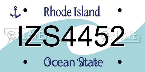 IZS4452 Rhode Island License Plate