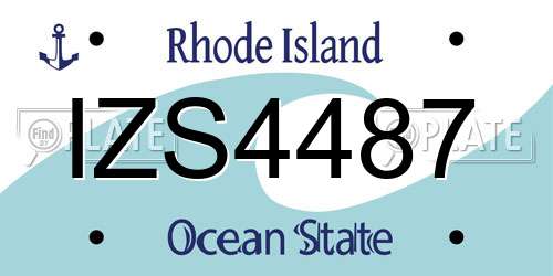 IZS4487 Rhode Island License Plate
