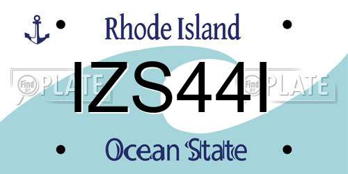 IZS44I Rhode Island License Plate
