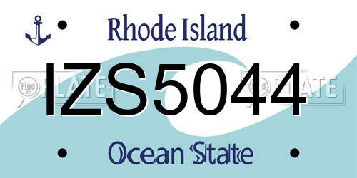 IZS5044 Rhode Island License Plate