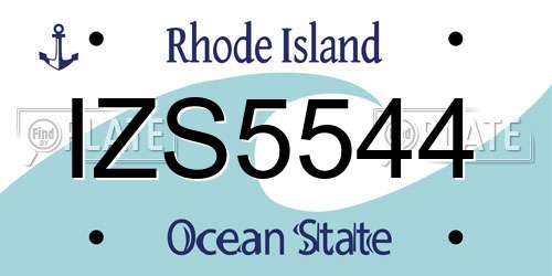 IZS5544 Rhode Island License Plate