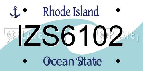 IZS6102 Rhode Island License Plate