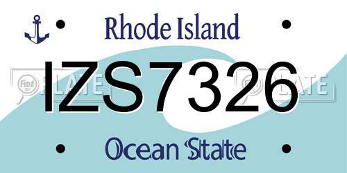 IZS7326 Rhode Island License Plate