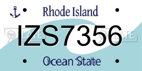IZS7356 Rhode Island License Plate