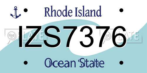 IZS7376 Rhode Island License Plate