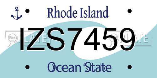 IZS7459 Rhode Island License Plate