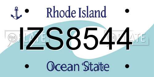 IZS8544 Rhode Island License Plate