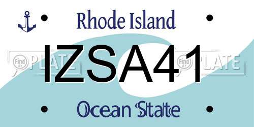 IZSA41 Rhode Island License Plate