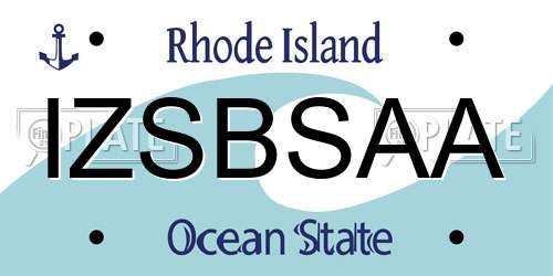 IZSBSAA Rhode Island License Plate