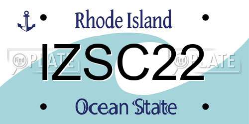 IZSC22 Rhode Island License Plate