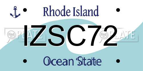 IZSC72 Rhode Island License Plate