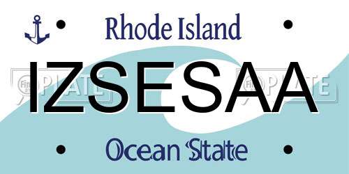 IZSESAA Rhode Island License Plate