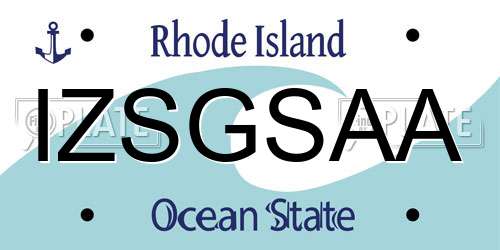 IZSGSAA Rhode Island License Plate