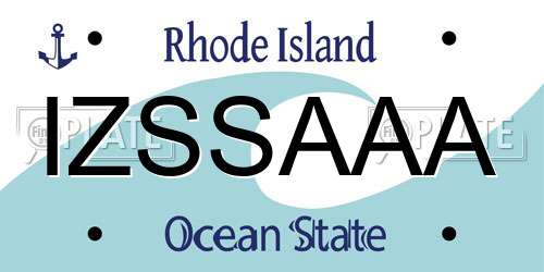 IZSSAAA Rhode Island License Plate