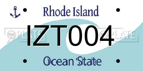 IZT004 Rhode Island License Plate