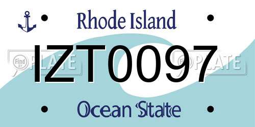 IZT0097 Rhode Island License Plate