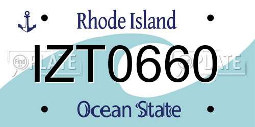 IZT0660 Rhode Island License Plate
