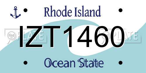IZT1460 Rhode Island License Plate
