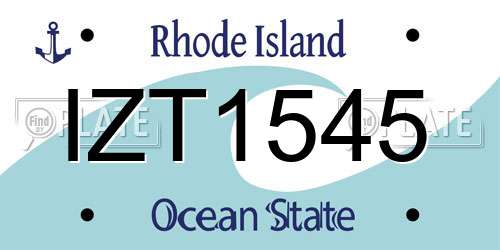 IZT1545 Rhode Island License Plate