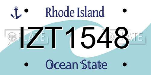 IZT1548 Rhode Island License Plate