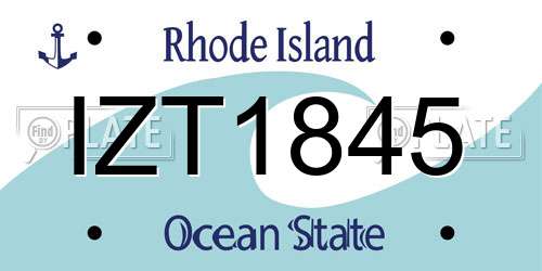IZT1845 Rhode Island License Plate