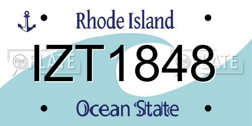 IZT1848 Rhode Island License Plate