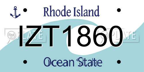 IZT1860 Rhode Island License Plate