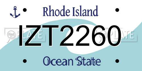 IZT2260 Rhode Island License Plate