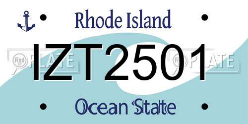 IZT2501 Rhode Island License Plate
