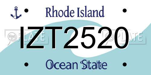 IZT2520 Rhode Island License Plate