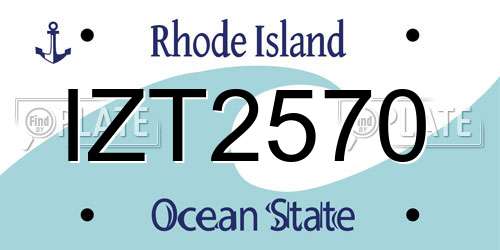 IZT2570 Rhode Island License Plate