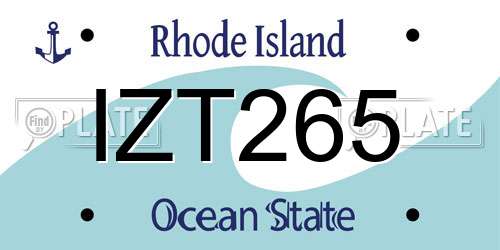 IZT265 Rhode Island License Plate