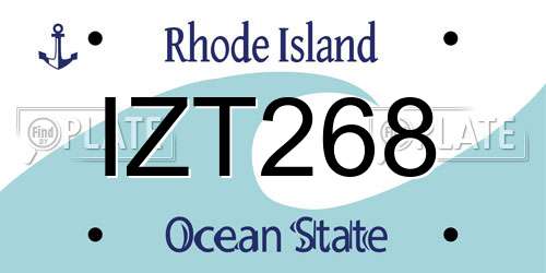 IZT268 Rhode Island License Plate