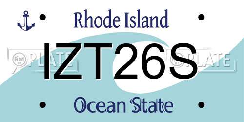 IZT26S Rhode Island License Plate