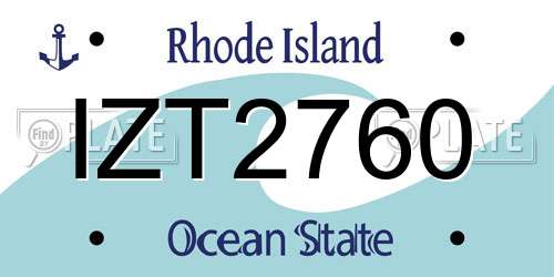 IZT2760 Rhode Island License Plate