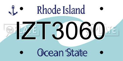 IZT3060 Rhode Island License Plate