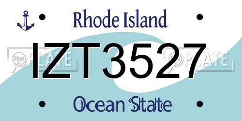 IZT3527 Rhode Island License Plate